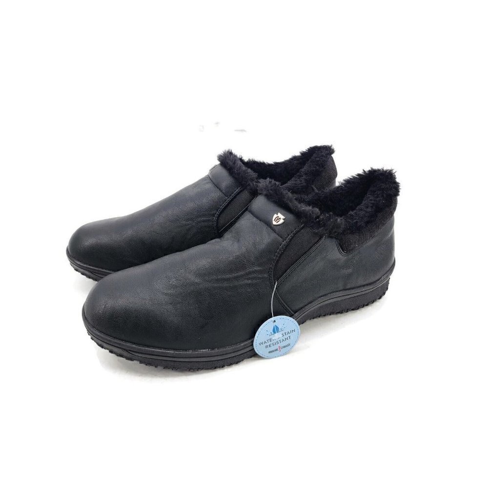 New Minnetonka Erie Slip On Booties Womens 11M Black 69501 Water Resistant Shoe